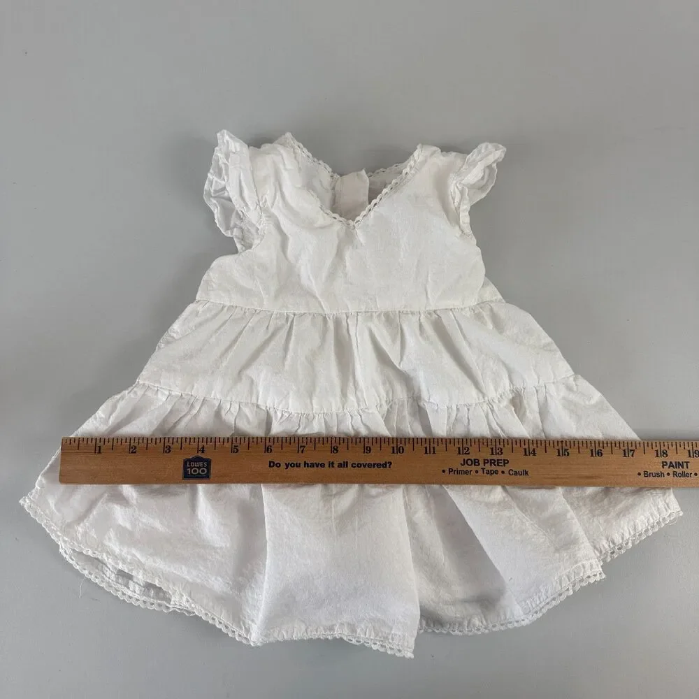 Rachel Zoe Toddler Girls White Cotton Tiered Dress Lined Size 3T